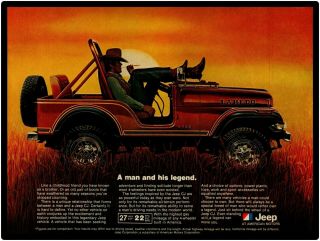 Jeep Cj Laredo Metal Sign: " A Man And His Legend.  "