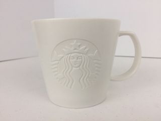 Starbucks Etched Siren Mermaid Mug White Ceramic Coffee Cup