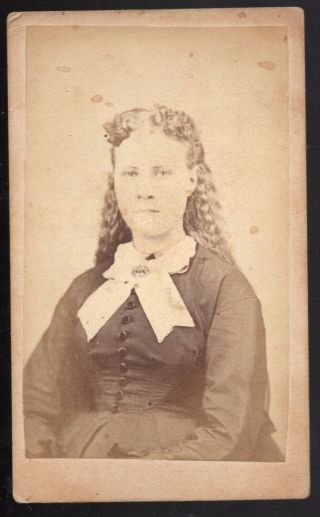 Cdv Photo Of Lady Great Period Look By J H Williams Plymouth County Ma