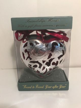 Lenox Kirk Stieff Wedding Promises Friendship Heart Ornament Hinged Trinket Box