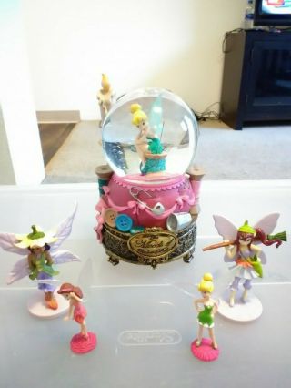 Disney Tinker Bell Snow Globe Musical " Gymnopedie No 1 " Peter Pan Fairy