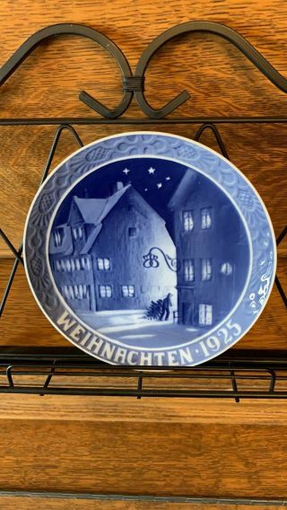 1925 Royal Copenhagen Rare Collectible Blue White Christmas Plate Antique German