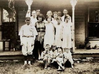 Antique Snapshot Photo 1920s Kids Family Man In Baseball Player Uniform