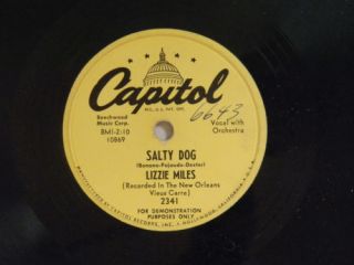 Blues 78 Lizzie Miles 78 Salty Dog / A Good Man Is Hard To Find Capitol Vg,