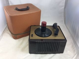 Rca Victor Model 45 Ey 2 Bakelite Portable Phonograph Record Player W/case