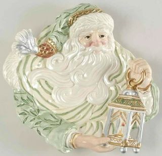 Fitz & Floyd Christmas Plate Classics - Gregorian Santa With Lantern - Rare