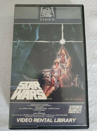 Vintage Star Wars Video Rental Library Vhs 1982 20th Century Fox
