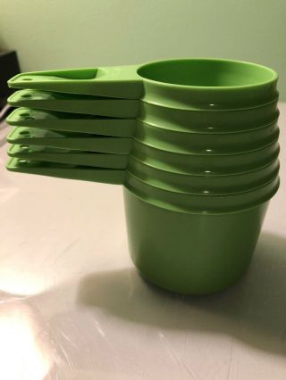 Vintage Tupperware Measuring Cup Set Apple Green Set Of 6 Complete Nesting