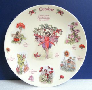 Danbury Coalport October Calendar Of Flower Fairies Plate