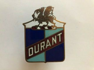 Vintage Emblem Durant Radiator Car Badge Enamel Automobile Tag