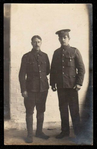 Ww1 Hampshire & 1st Dorset Regiment Named Soldiers Real Photo Postcard Military