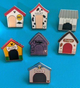 Doghouses Hidden Mickey 2029 Disney Pin Full Set Of 7 Dog House Houses