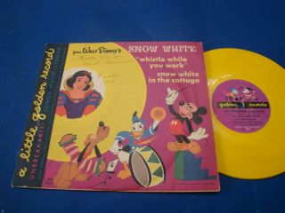 Little Golden Record Disney Snow White Whistle While You Work 6 " 78rpm 1949 Rare