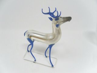 Vintage German Blown Mercury Glass Reindeer Buck Christmas