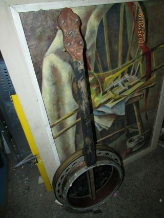 Vintage 4 String Maybell Banjo Neck Pot For Restore Or Parts Find Pics