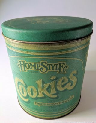 Vintage Homestyle Cookies Tin - Ballonoff 1979 - Cookie Jar Retro