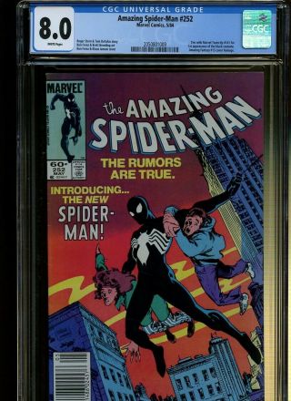 Spider - Man 252 Cgc 8.  0 | Marvel 1984 | 1st Black Costume.  Af15 Homage.