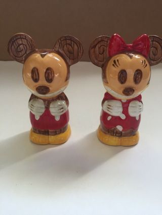 Disney Mickey Mouse Tiki Kingdom Salt & Pepper Shakers Minnie Mouse Disneyland