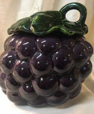 Cookie Jar Made Of Dark Purple Grapes