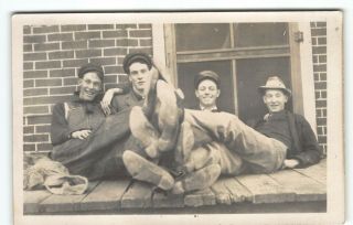 Cute Pov Point Of View Young Men Rppc Real Photo Postcard Strange