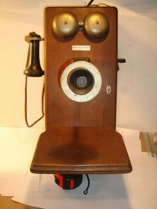 Antique Northern Electric Oak Hand Crank Wall Telephone Model N517 - G