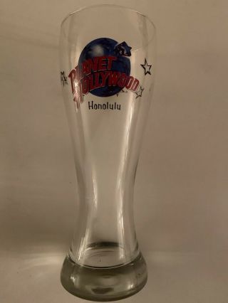 Planet Hollywood Honolulu Tall Pilsner Beer Glass Souvenir - -