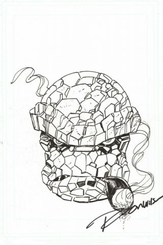 Ron Wilson Signed Fantastic Four Marvel Comic Art Sketch The Thing