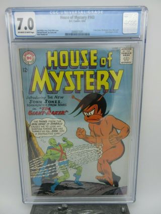 Dc House Of Mystery 143 1964 Cgc 7.  0 F/vf 1st J 