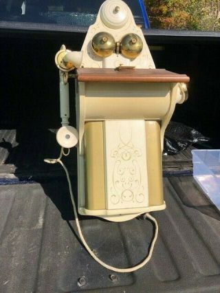 1969 Era Huge French Provincial Style Rotary Dial Wall Telephone