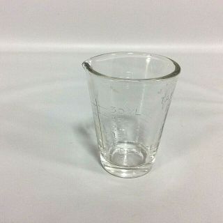 Vintage Raised Markings Measuring Shot Glass Spout Clear Ounces Tablespoon