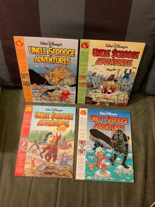 Gladstone Uncle Scrooge In Color Complete Set 1 - 4 Life & Times Of Scrooge Mcduck