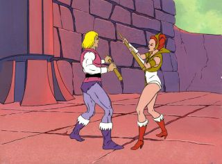 He - Man/she - Ra Masters Of The Universe Animation Art Adam And Teela Cel
