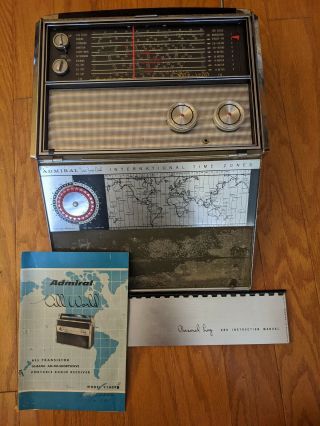 Admiral All World All Transistor Portable Radio Model 909a W/ Cord -
