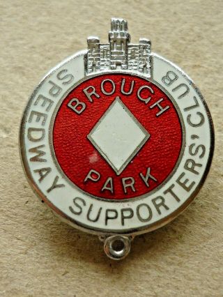 Vintage Enamel Badge Brough Park Speedway Supporters Club C1939? No Maker