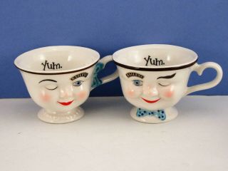 Bailey’s Irish Cream Yum Cups Winking Eye Face Mr.  & Mrs.  Coffee Mugs Vintage