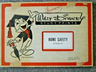 Walt Disney Classroom Study Prints Full Set Of 9 Home Safety Set 105 1967 Ln