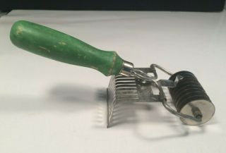 Vintage Wood Green Handle Kitchen Utensil Cheese Pasta Slicer Made In Germany