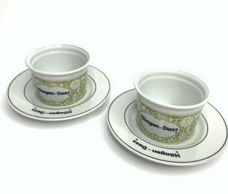 Set Of 2 Haagen Dazs Ice Cream Dessert Cups & Saucers,  Made In Italy By Tognana
