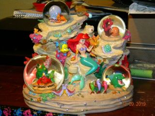 Disney Store Little Mermaid Water Globe 1988 Under The Sea Ariel Musical Damage