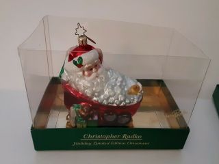Christopher Radko Santa Ornament Twas The Night After Christmas Hand Blow Glass