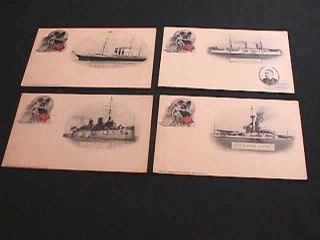 1898 U.  S.  S Cruiser " Minneapolis ",  " Olympia ",  " Harvard " & " Terror " Souvenir Cards