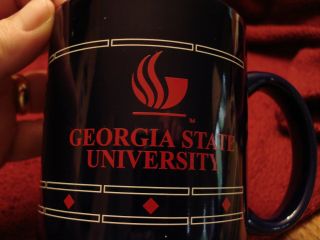 Georgia State University Coffee Mug " Mom " Colbalt Blue & Red M Ware Quality