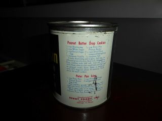 VINTAGE DERBY PETER PAN SMOOTH PEANUT BUTTER TIN NEAT METAL CAN 3