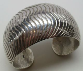 Vintage Sterling Silver Chunky Western 6 - 1/4 " Cuff Bracelet - 52.  2 Grams,  L@@k