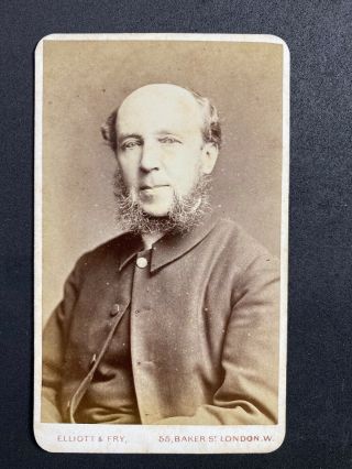 Victorian Carte De Visite Cdv: Gent Named Wood 1876 Clergy: Elliot & Fry: London