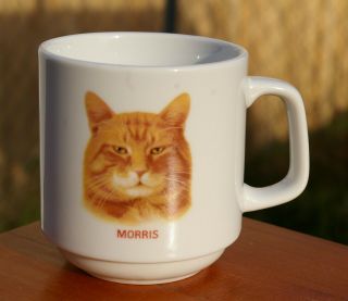 Morris The Orange Tabby Cat Coffee Mug Nine Lives Papel Kitty Meow Cup Ginger