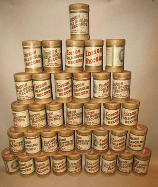 36 Edison Gold Moulded Cylinders Records With