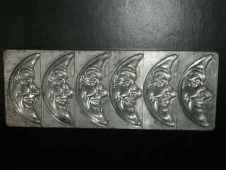 Professional,  Vintage Metal Chocolate Mold,  Flat Mold - Man In Moon.