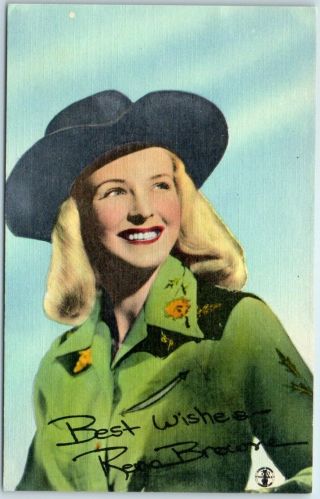 1940s Cowgirl Linen Postcard Reno Browne Queen Of The Westerns Monogram Studios