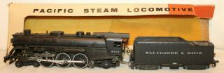 1950s Vtg Athearn 1182 B&o 4 - 6 - 2 Pacific Steam Locomotive & Tender Lionel Ho Mib